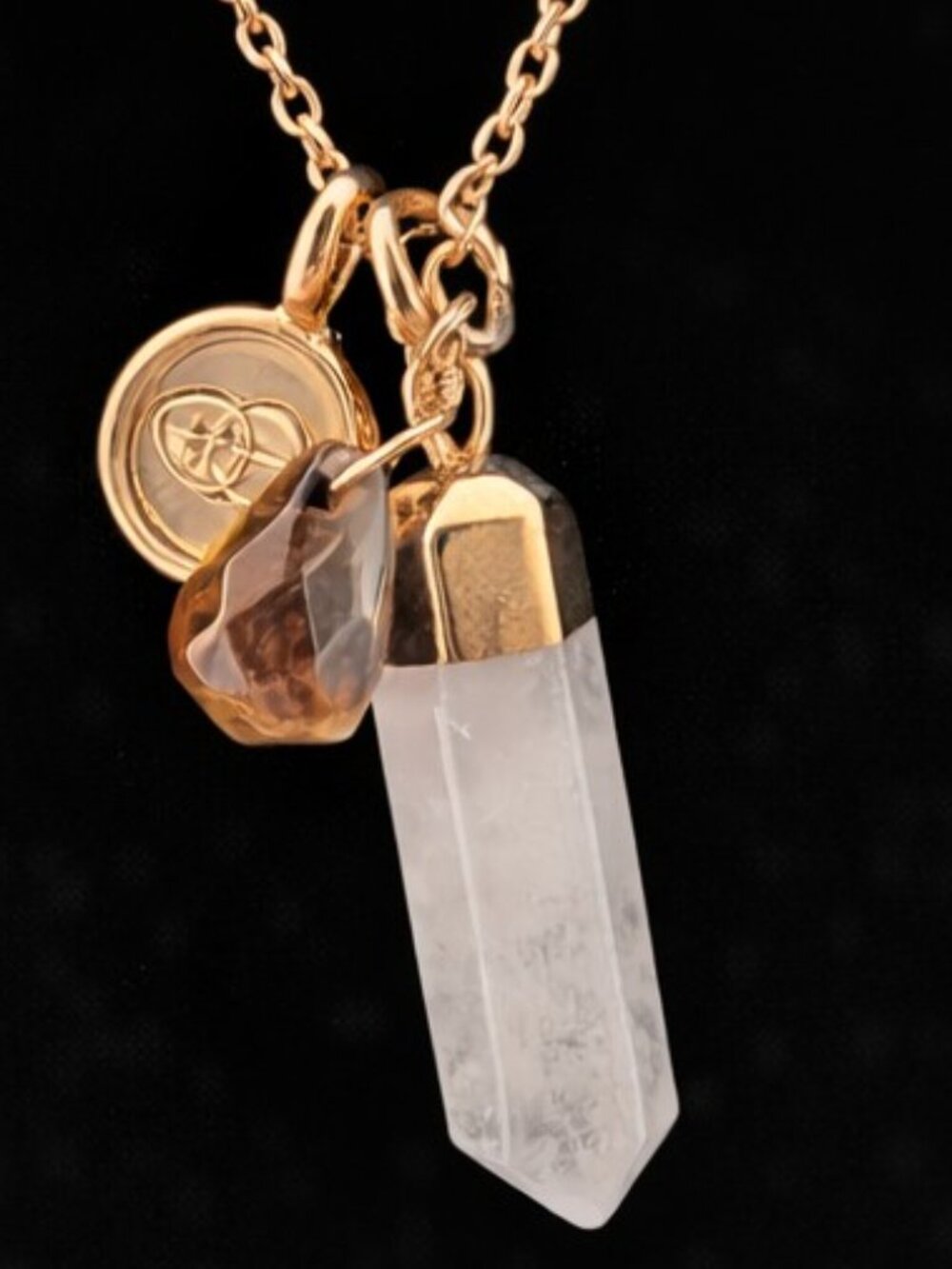 Tiger’s Eye Gold Charm Necklace | Boho Gemstone Pendant - Picture 2 of 5